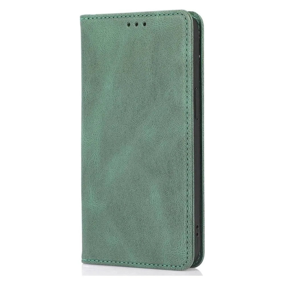 Cover-Discount iPhone 15 Pro - Vintage Flip Case Hülle grün