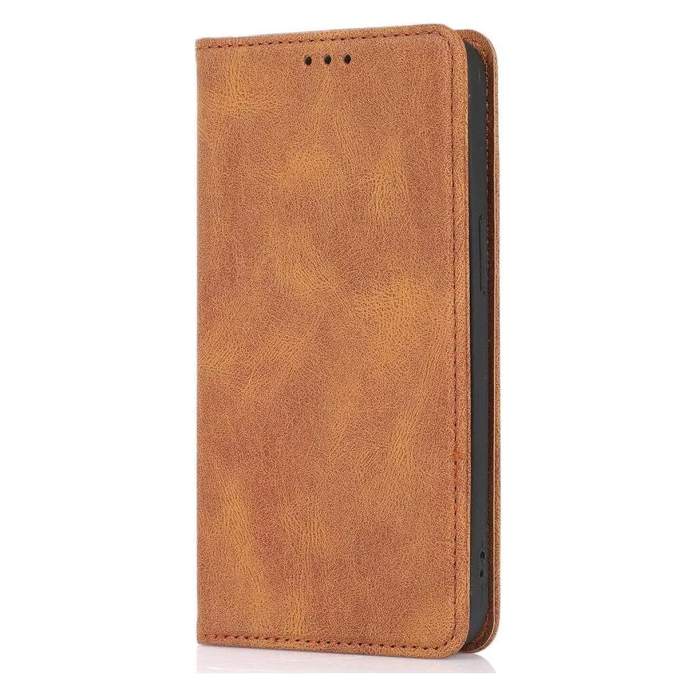 Cover-Discount iPhone 15 Pro - Vintage Flip Case Hülle braun