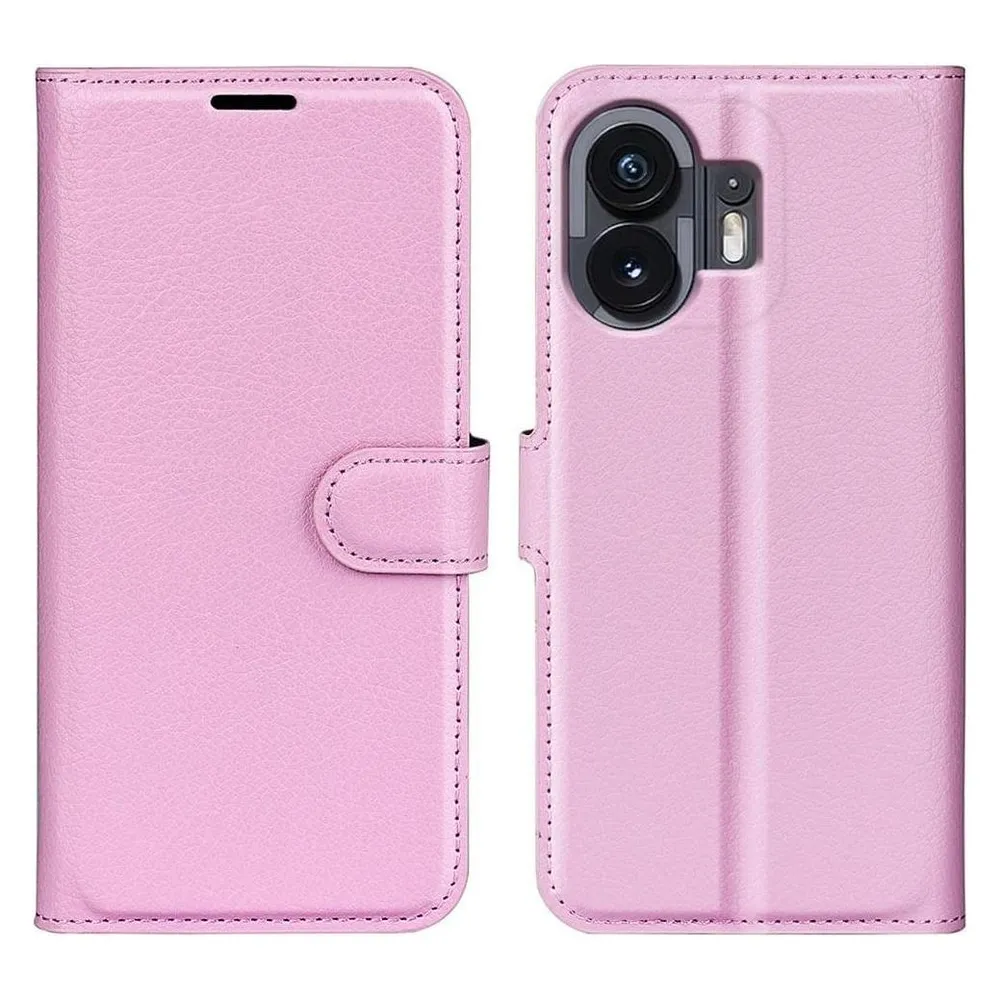 Cover-Discount Nothing Phone (2) - Leder Etui Hülle rosa (Nothing Phone (2))