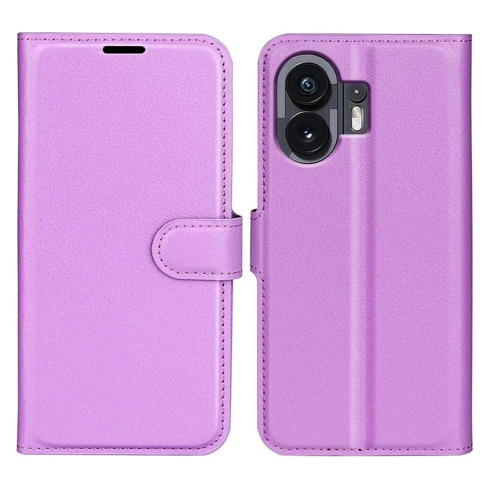Cover-Discount Nothing Phone (2) - Leder Etui Hülle violett (Nothing Phone (2))
