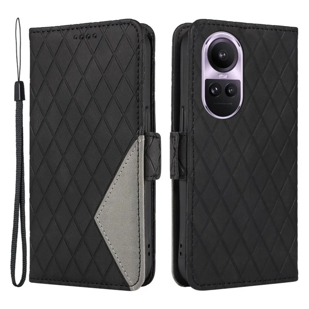 Cover-Discount OPPO Reno10 / 10 Pro - Etui Hülle Rhombus schwarz
