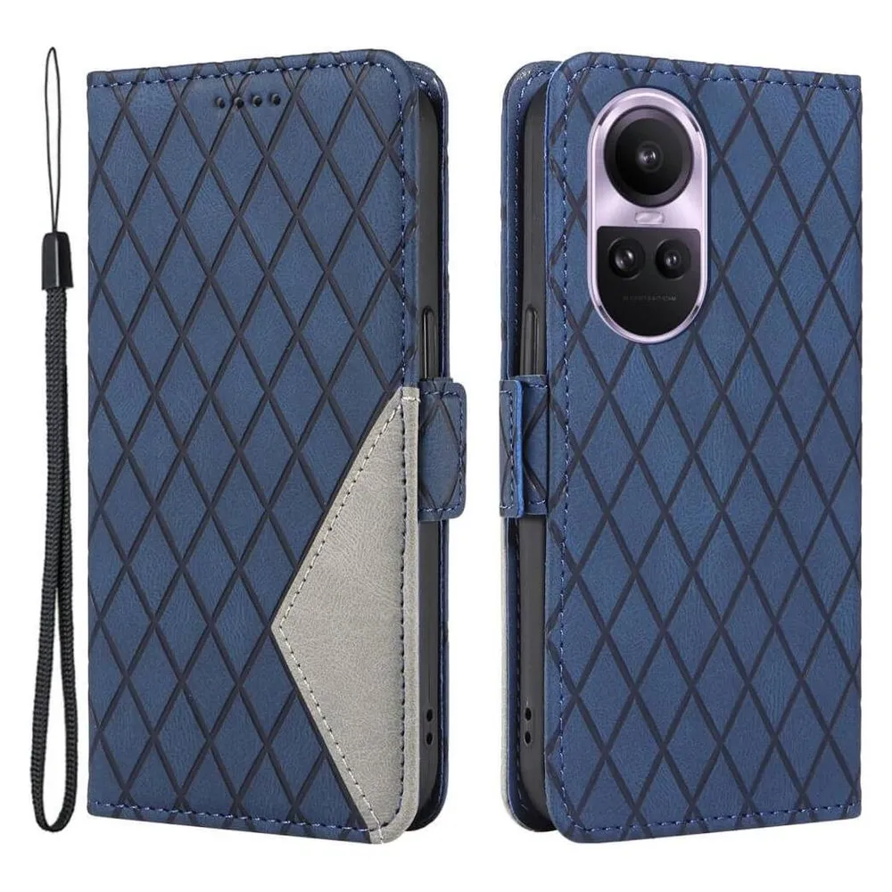 Cover-Discount OPPO Reno10 / 10 Pro - Etui Hülle Rhombus blau
