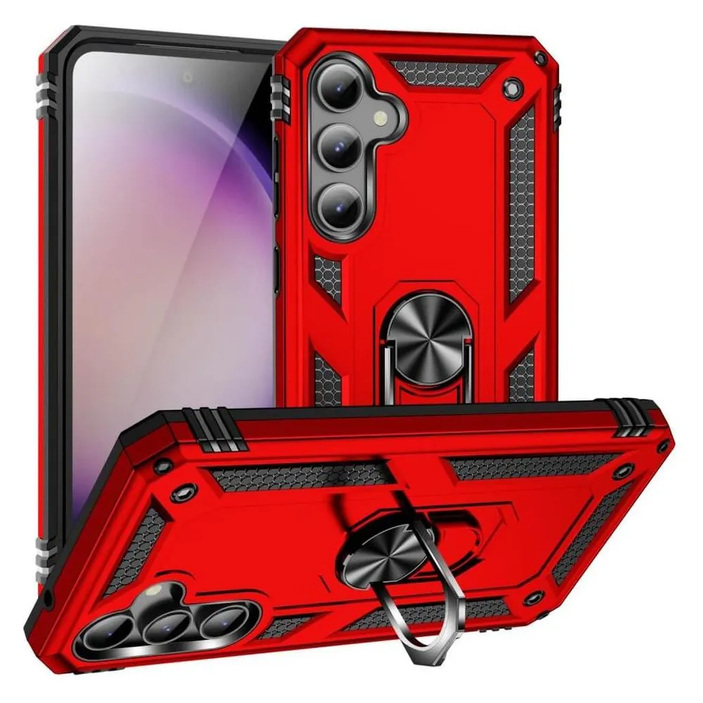 Cover-Discount Galaxy S23 FE - Armor Case mit Kickstand rot