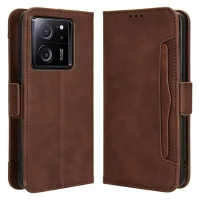 Cover-Discount Xiaomi 13T / 13T Pro - Etui mit vielen Kartenfächer braun