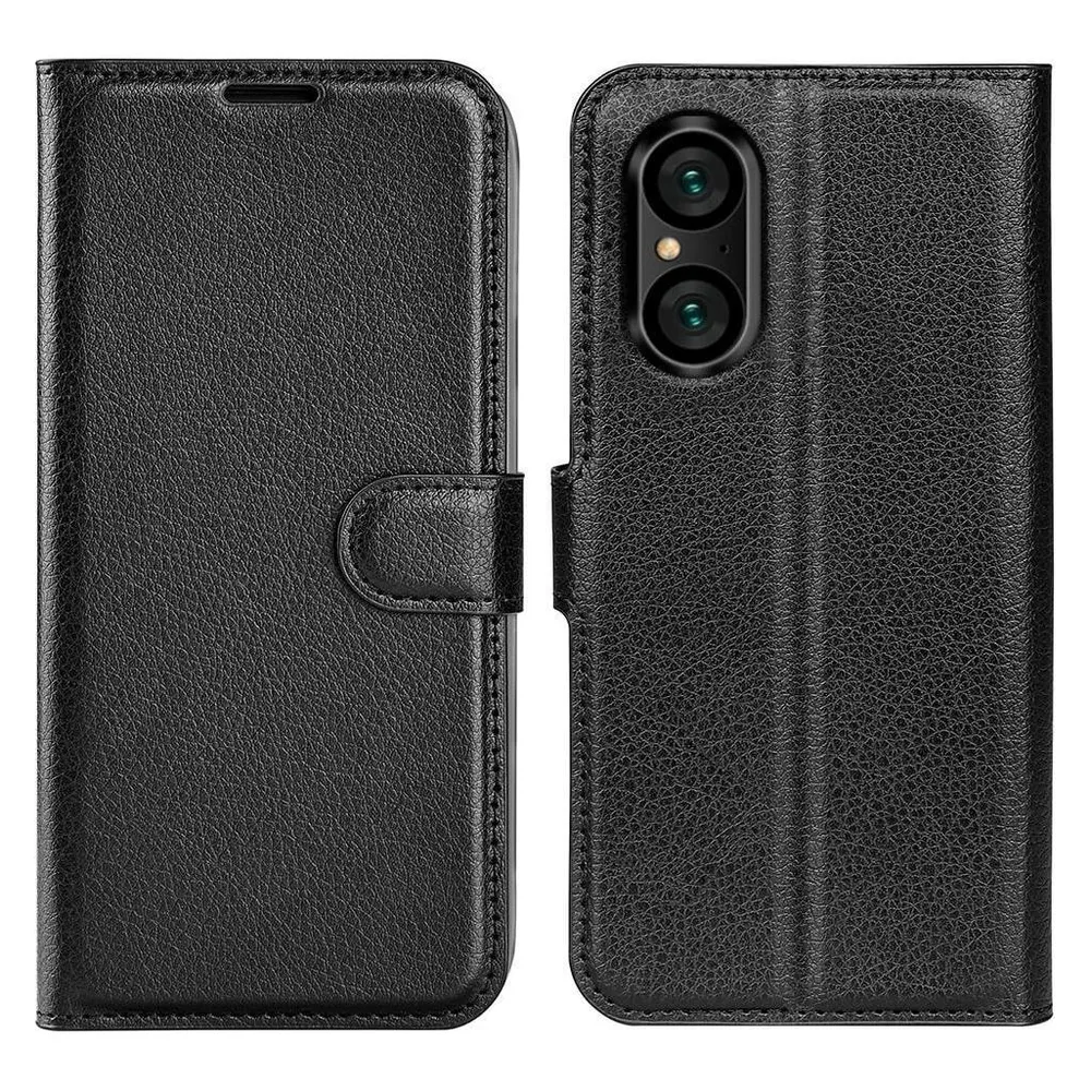 Cover-Discount Sony Xperia 5 V - Leder Etui Hülle schwarz