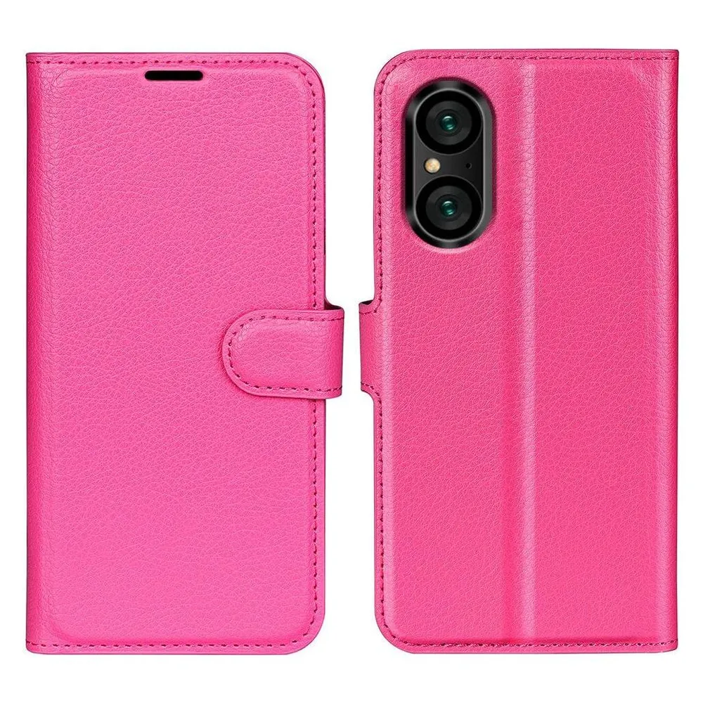 Cover-Discount Sony Xperia 5 V - Leder Etui Hülle pink