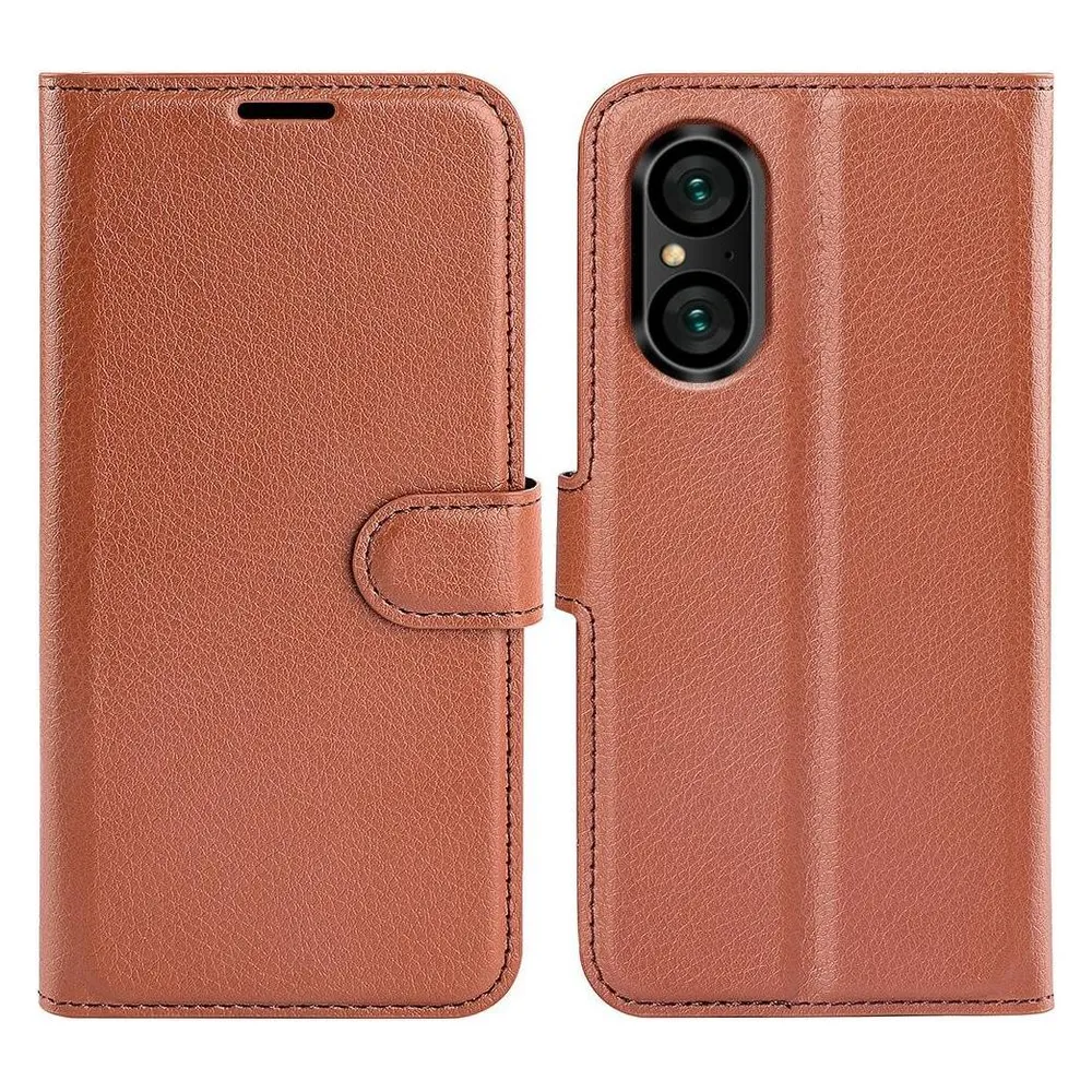 Cover-Discount Sony Xperia 5 V - Leder Etui Hülle braun