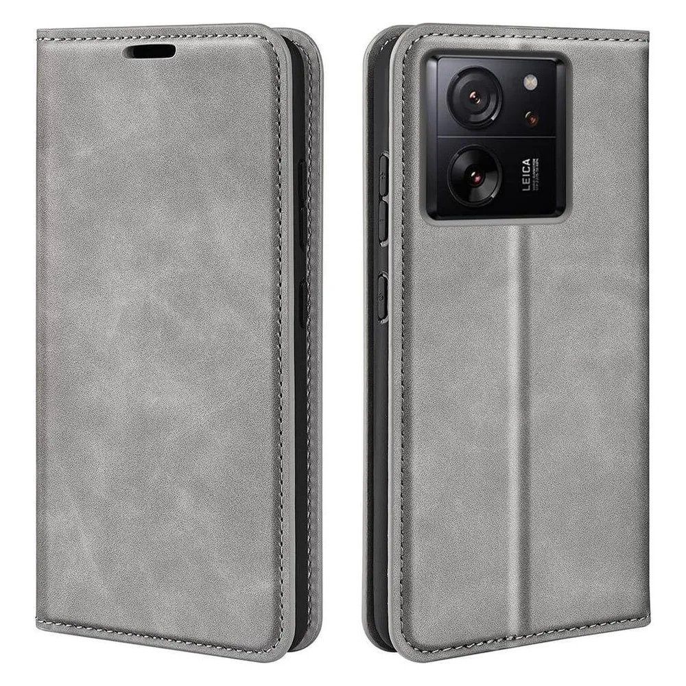 Cover-Discount Xiaomi 13T / 13T Pro - Stand Flip Case Hülle grau