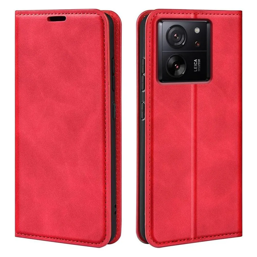 Cover-Discount Xiaomi 13T / 13T Pro - Stand Flip Case Hülle rot
