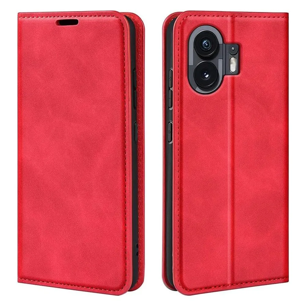 Cover-Discount Nothing Phone (2) - Stand Flip Case Hülle rot (Nothing Phone (2))