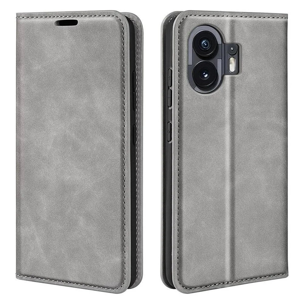 Cover-Discount Nothing Phone (2) - Stand Flip Case Hülle grau (Nothing Phone (2))