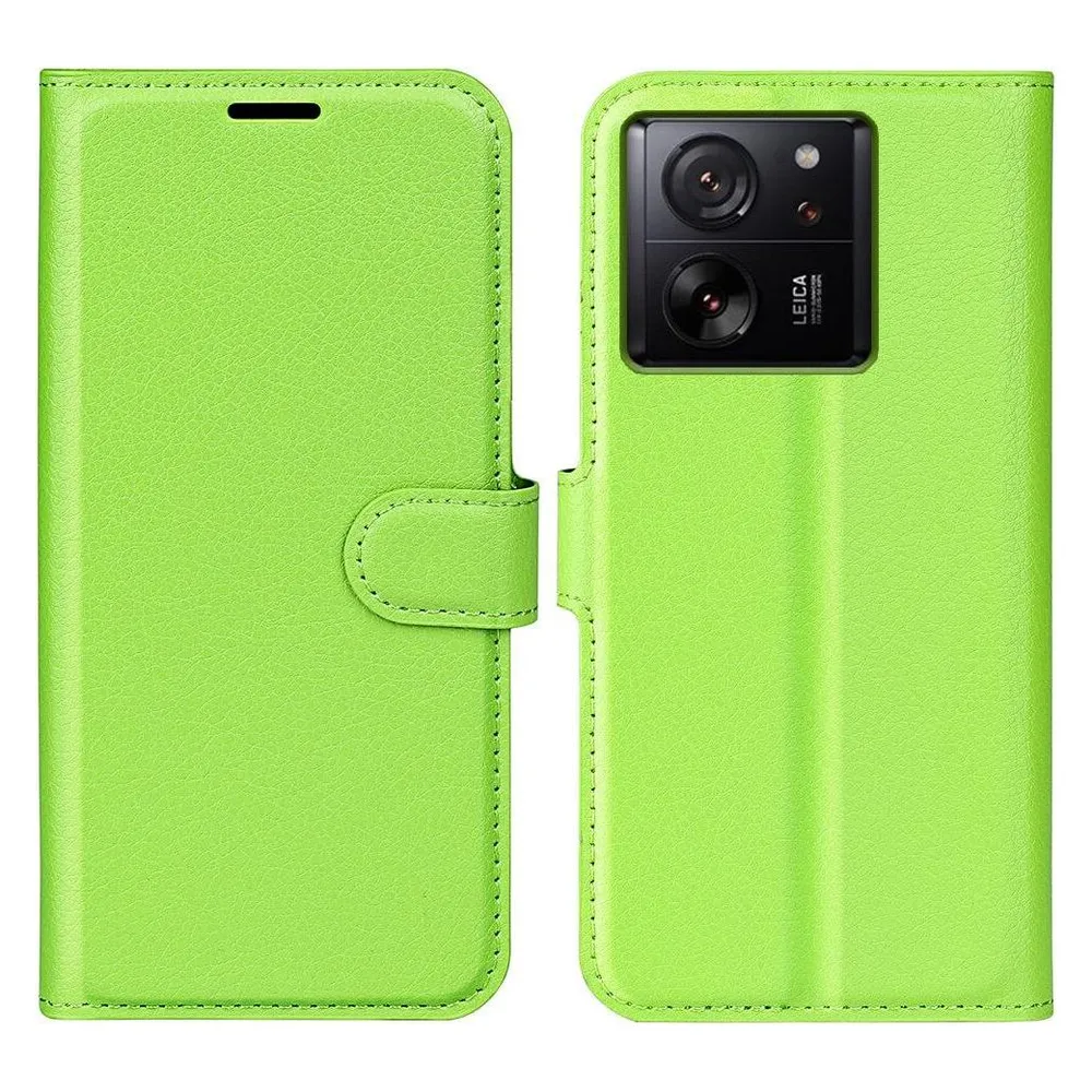 Cover-Discount Xiaomi 13T / 13T Pro - Leder Etui Hülle grün