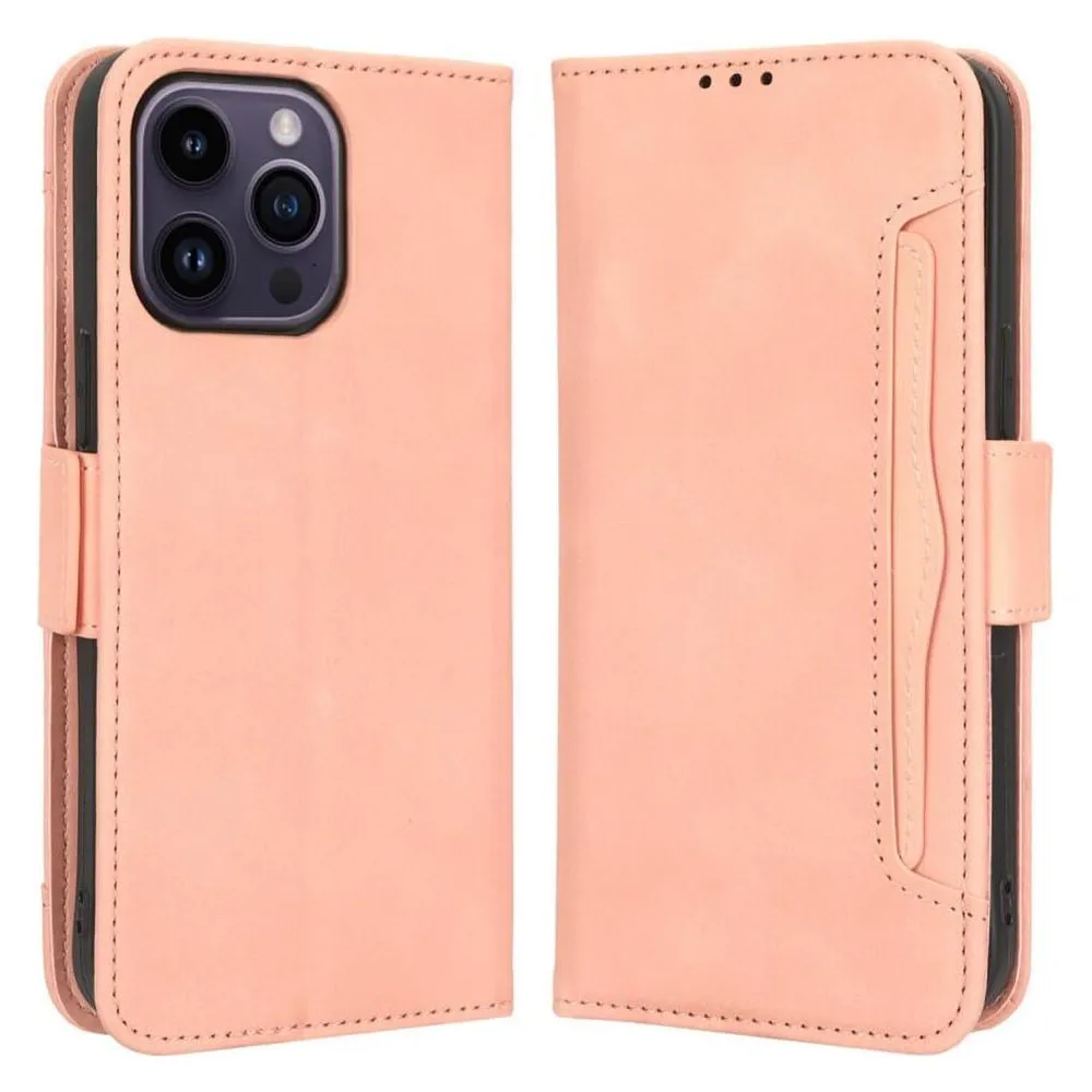 Cover-Discount iPhone 15 Pro Max - Etui mit vielen Kartenfächer rosa
