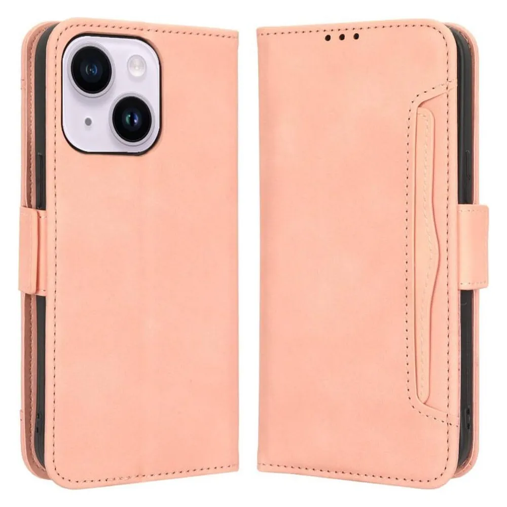 Cover-Discount iPhone 15 Plus - Etui mit vielen Kartenfächer rosa