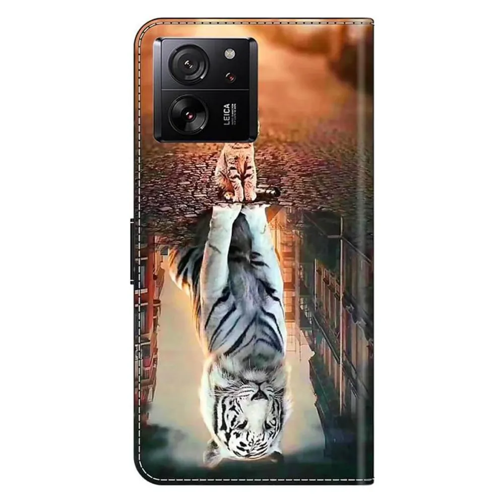 Cover-Discount Xiaomi 13T / 13T Pro - Leder Etui Hülle Katze
