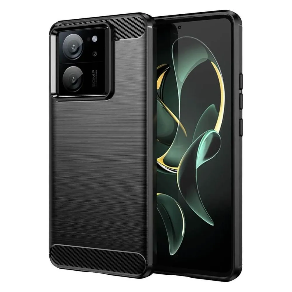 Cover-Discount Xiaomi 13T / 13T Pro - Metall Carbon Look Hülle schwarz