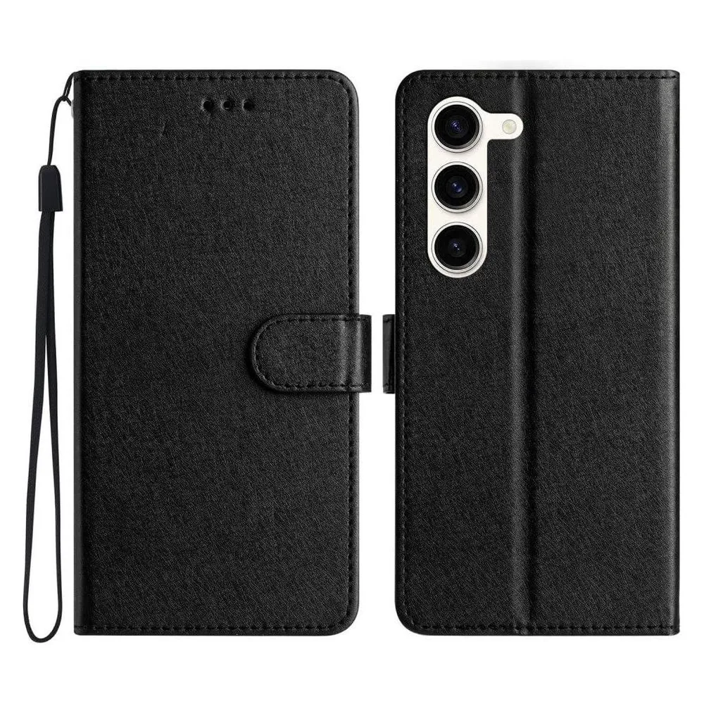 Cover-Discount Silk Texture Etui Hülle schwarz (Samsung Galaxy S24)