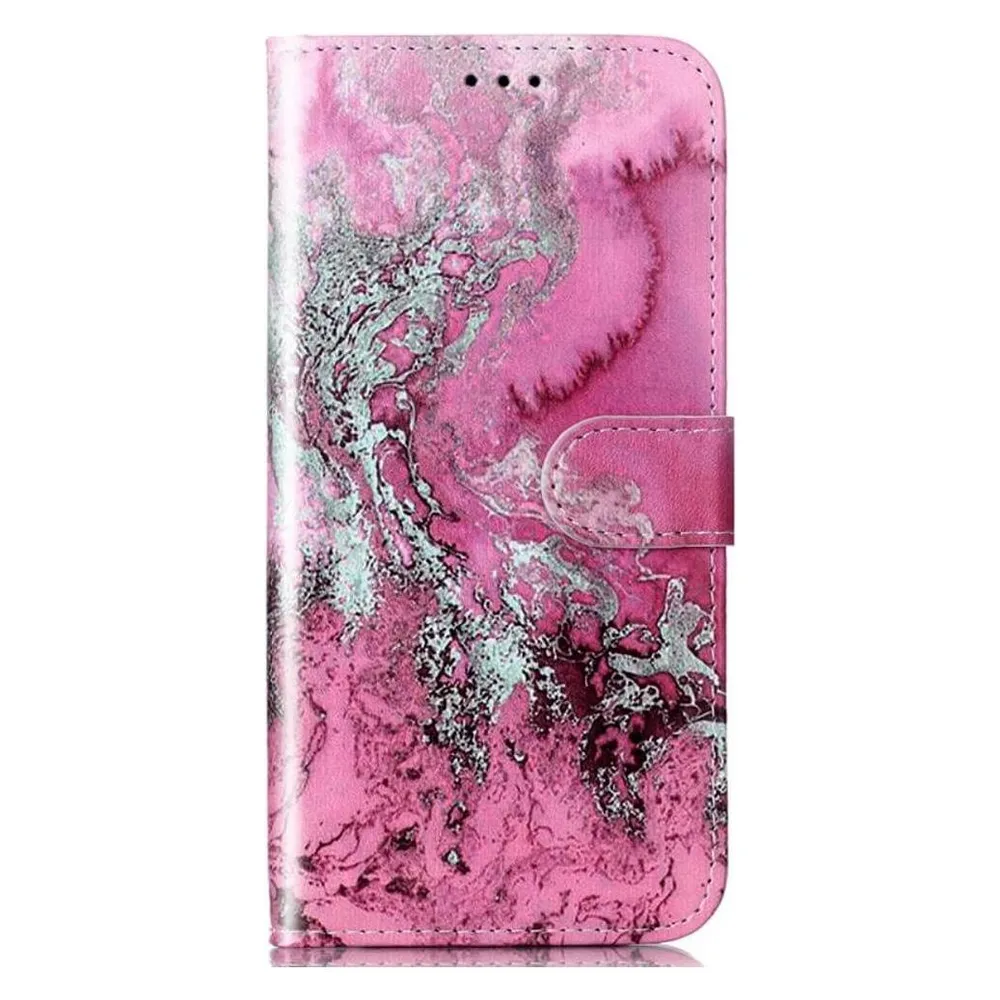Cover-Discount Leder Etui Hülle Marble weiss (Samsung Galaxy S24)