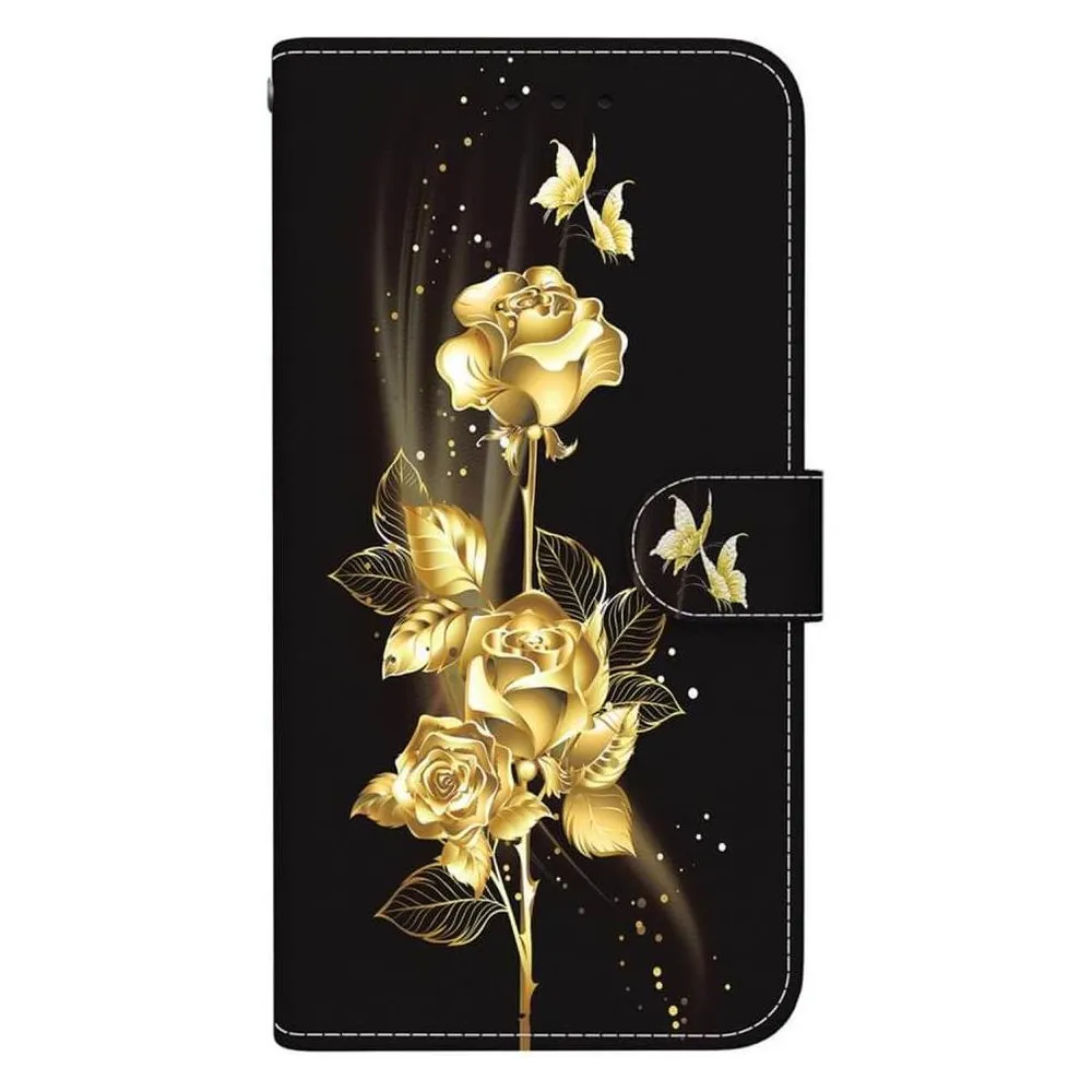 Cover-Discount Xiaomi 13T / 13T Pro - Leder Etui Hülle goldige Rose