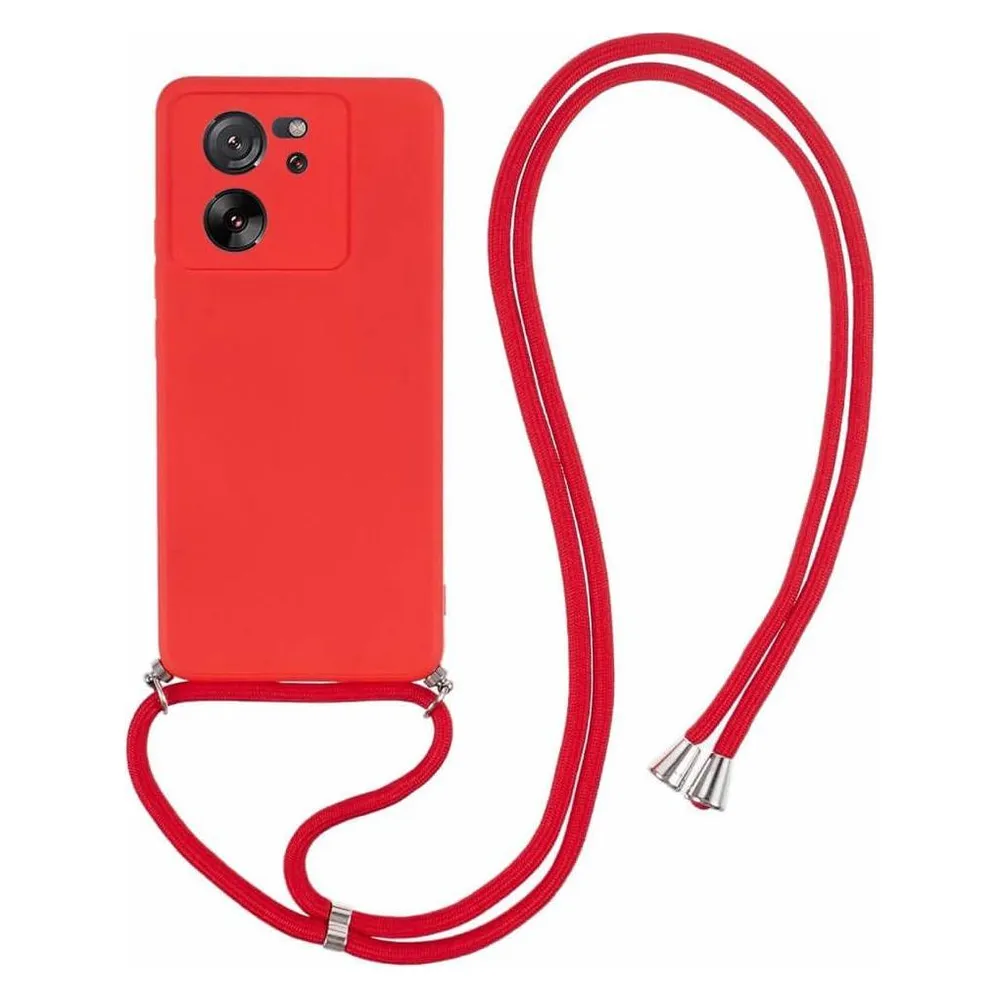 Cover-Discount Xiaomi 13T / 13T Pro - Hülle mit Umhängeband rot