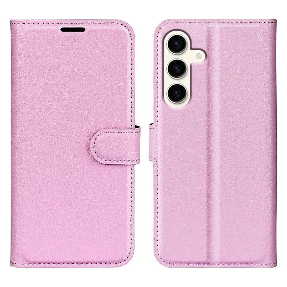 Cover-Discount Leder Etui Hülle rosa (Samsung Galaxy S24+)