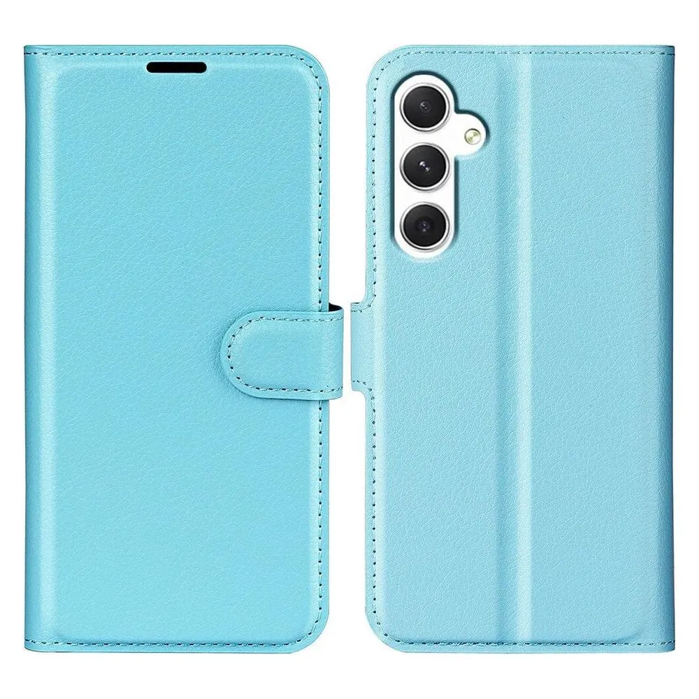 Cover-Discount Leder Etui Hülle blau (Samsung Galaxy S24)