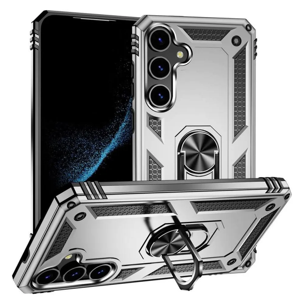 Cover-Discount Armor Case mit Kickstand silber (Samsung Galaxy S24)
