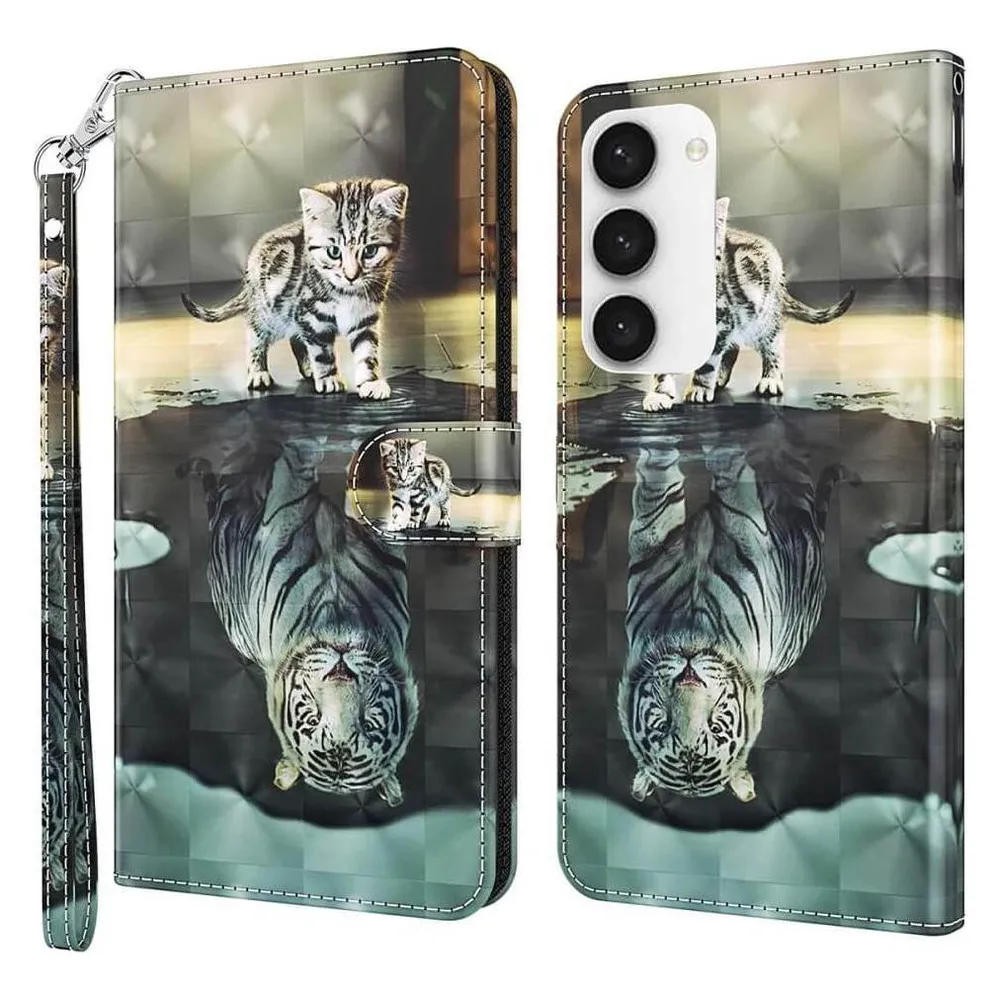 Cover-Discount Etui Glitzer Effekt Katze (Samsung Galaxy S24)