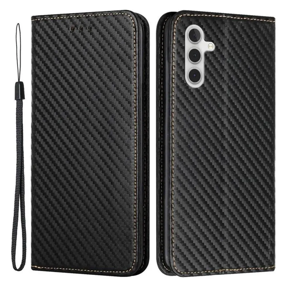 Cover-Discount Galaxy S24 - Carbon Look Flip Case schwarz