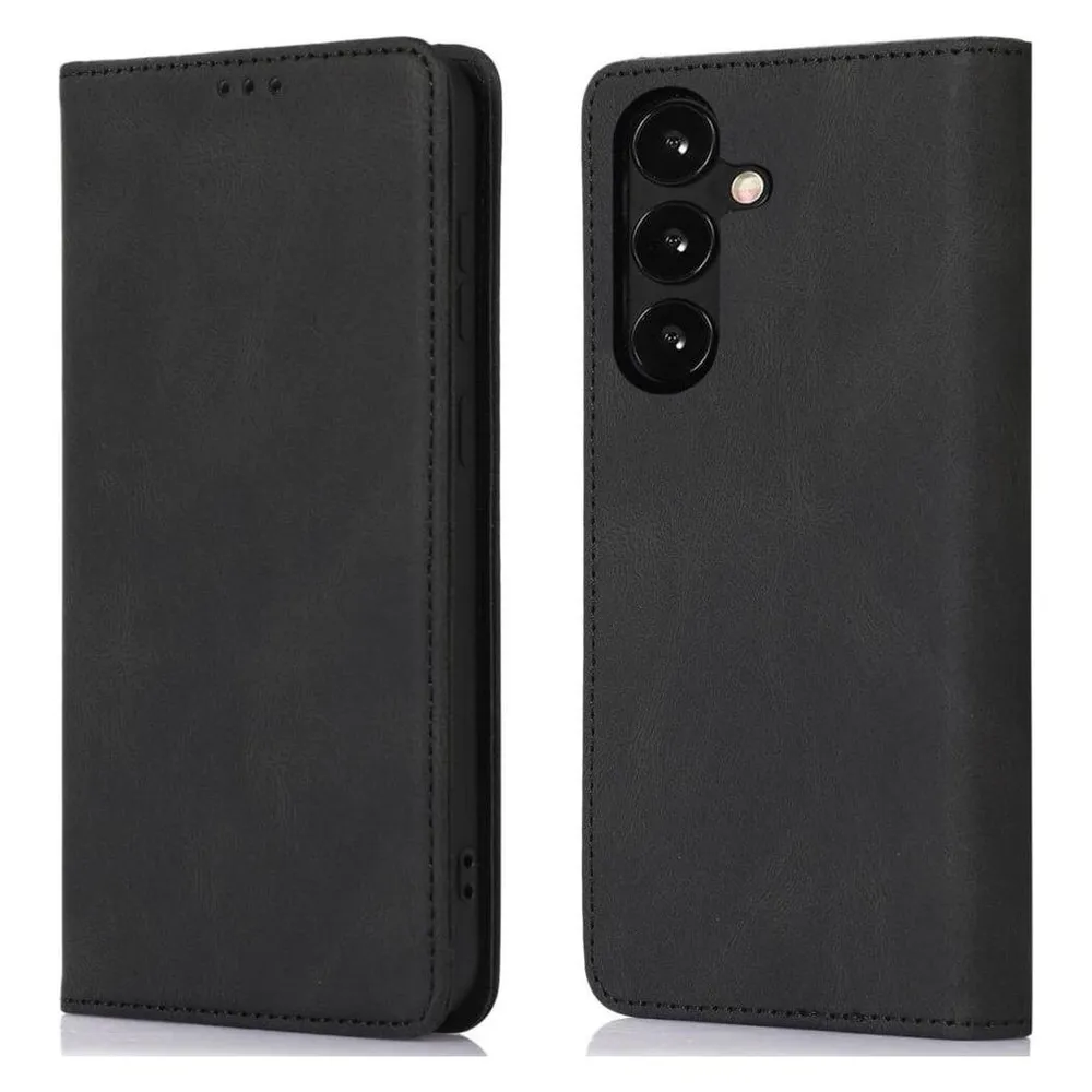Cover-Discount Vintage Flip Case Hülle schwarz (Samsung Galaxy S24)