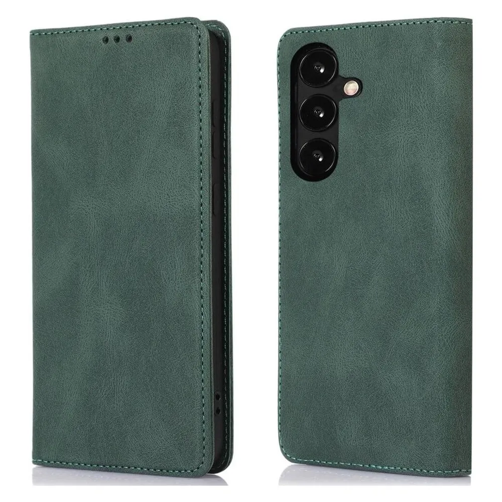 Cover-Discount Vintage Flip Case Hülle grün (Samsung Galaxy S24)