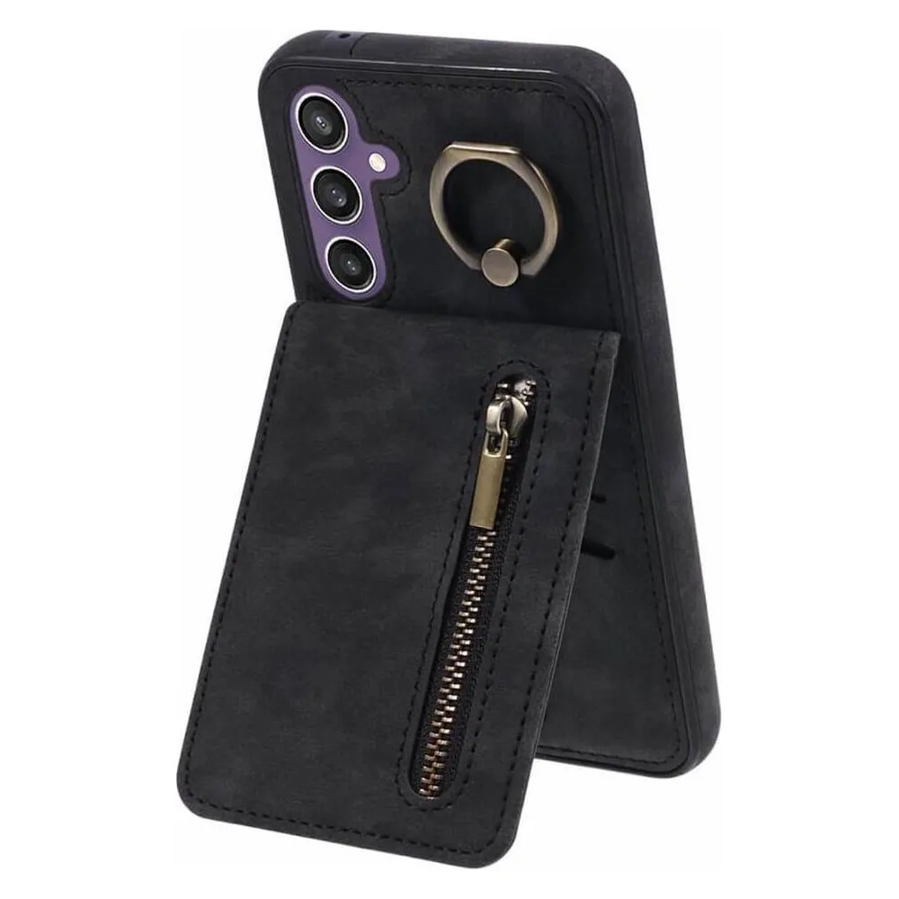 Cover-Discount Kickstand Case RFID mit Kartenfächer schwarz (Samsung Galaxy S24)