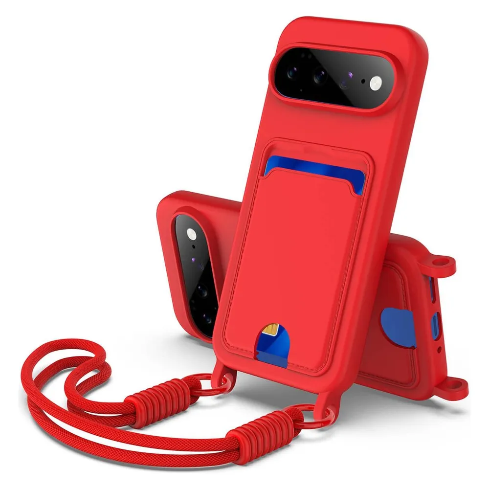 Cover-Discount Google Pixel 11 - Silikon Hülle mit Kartenhalter & Umhängeband (Google Pixel 11)