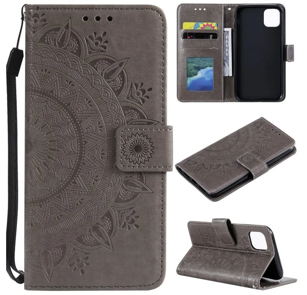 CoverKingz Handyhülle Hülle für Apple iPhone 11 [6,1 Zoll] Handyhülle Flip Case Cover 16,5 cm (6,5 Zoll), Klapphülle Schutzhülle mit Kartenfach Schutztasche Handycase Motiv