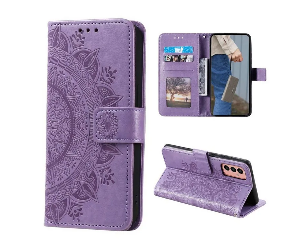 CoverKingz Handyhülle Hülle für Samsung Galaxy A54 5G Handyhülle Flip Case Cover Etui 16,26cm (6,4 Zoll), Klapphülle Schutzhülle mit Kartenfach Schutztasche Motiv