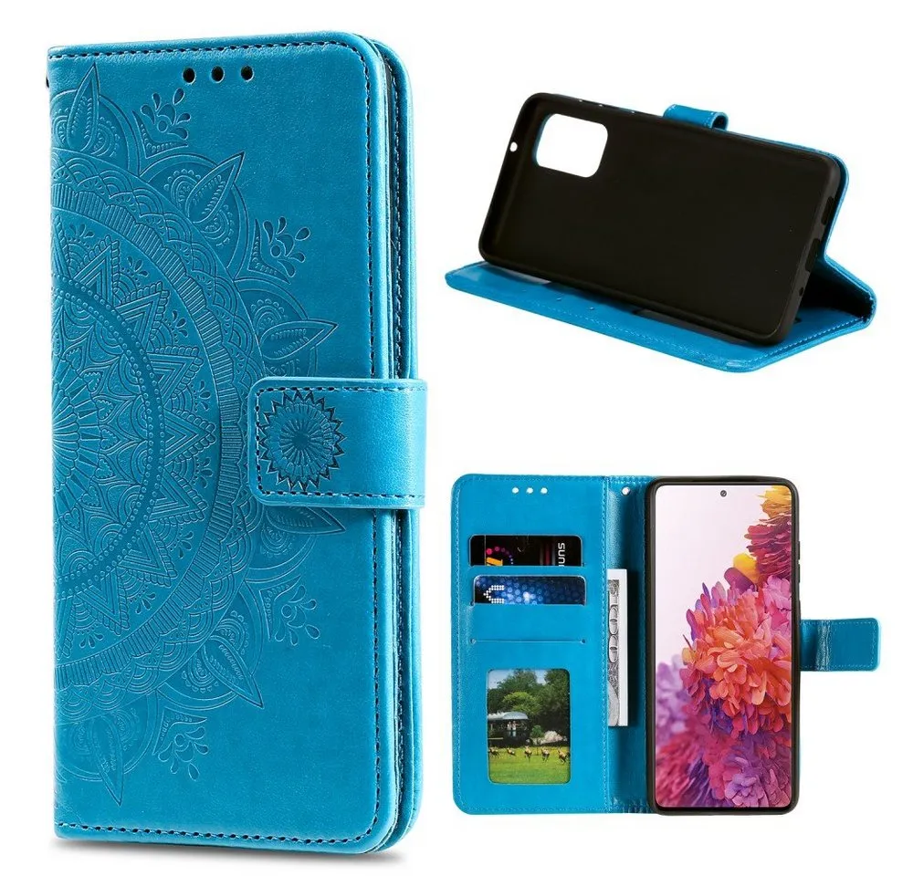 CoverKingz Handyhülle Hülle für Samsung Galaxy S20 FE Handyhülle Flip Case Cover Tasche 16,5 cm (6,5 Zoll), Klapphülle Schutzhülle mit Kartenfach Schutztasche Handycase Motiv