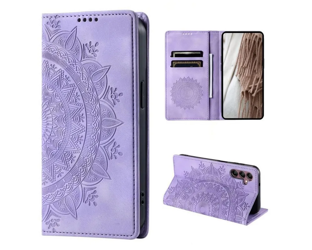 CoverKingz Handyhülle Hülle für Samsung Galaxy A35 5G Handyhülle Flip Case Cover Tasche, Mandala