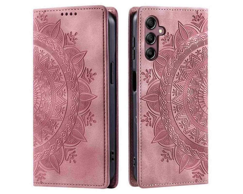CoverKingz Handyhülle Hülle für Samsung Galaxy A16 5G Handyhülle Flip Case Cover Tasche 16,9 cm (6.7 Zoll), Klapphülle Schutzhülle mit Kartenfach Schutztasche Motiv Mandala
