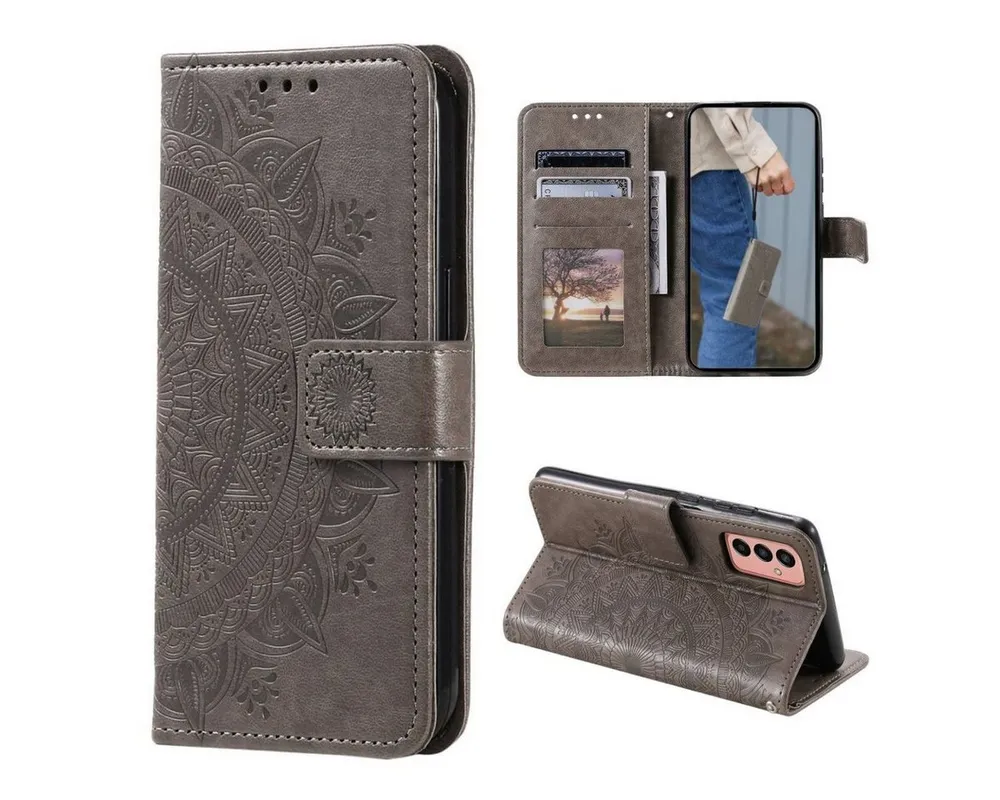 CoverKingz Handyhülle Hülle für Samsung Galaxy A54 5G Handyhülle Flip Case Cover Etui 16,26cm (6,4 Zoll), Klapphülle Schutzhülle mit Kartenfach Schutztasche Motiv