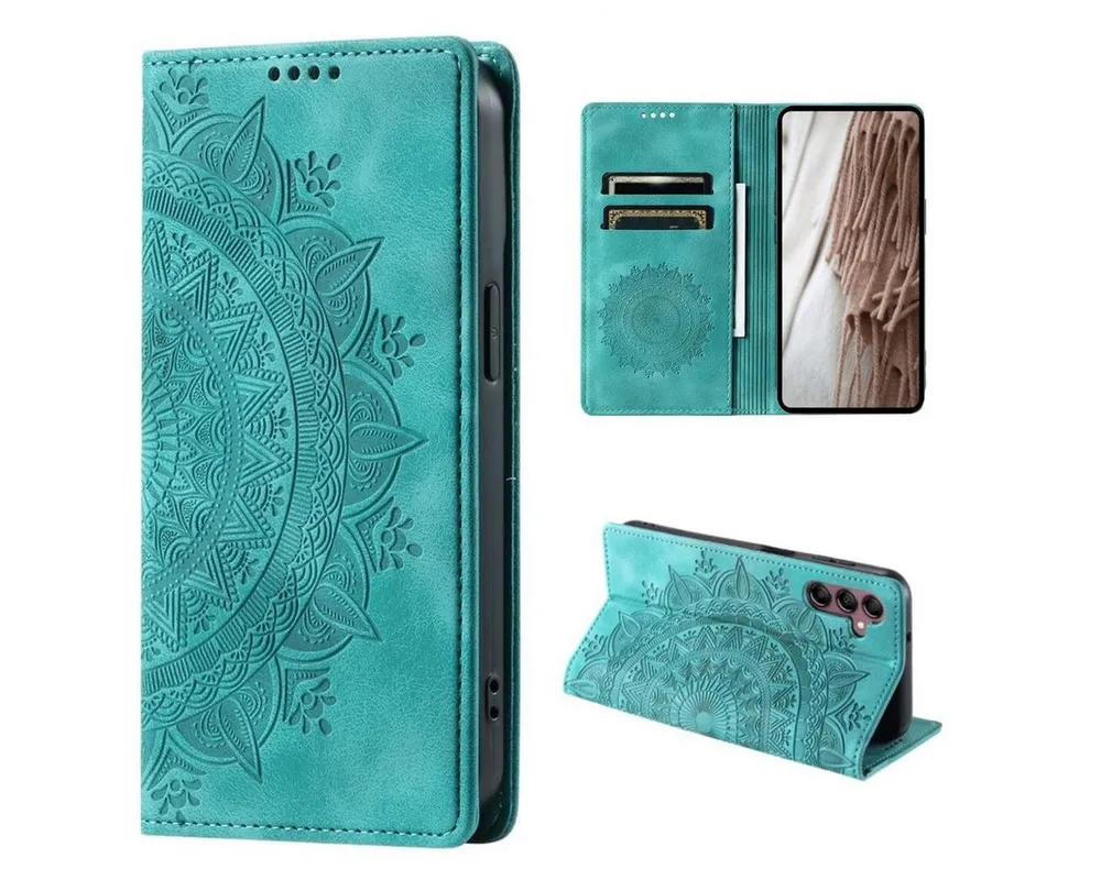 CoverKingz Handyhülle Hülle für Samsung Galaxy A55 5G Handyhülle Flip Case Cover Tasche, Mandala
