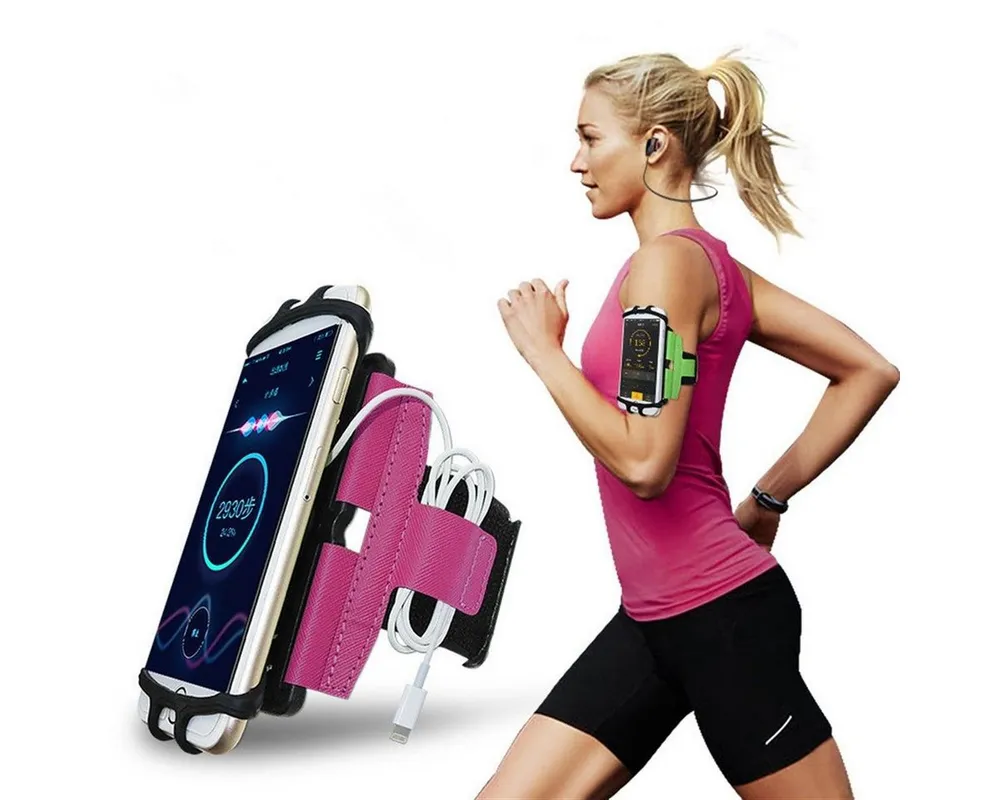 CoverKingz Handyhülle Sport Lauf Armband für Smartphones 4,0 - 7,0 Zoll Fitness Tasche Pink, Sport Schutzhülle drehbar Handyhülle Jogging Schutztasche Etui