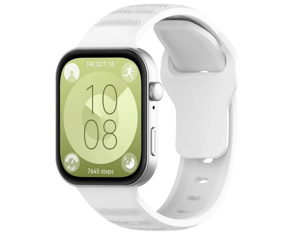 CoverKingz Handyhülle Sportarmband für Huawei Watch Fit 3 Verstellbar Silikon Band 24mm Weiß