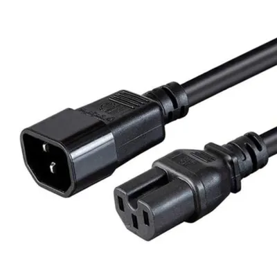 Cradia Verlängerungskabel SFO C14/m - C15/h 2m Schwarz