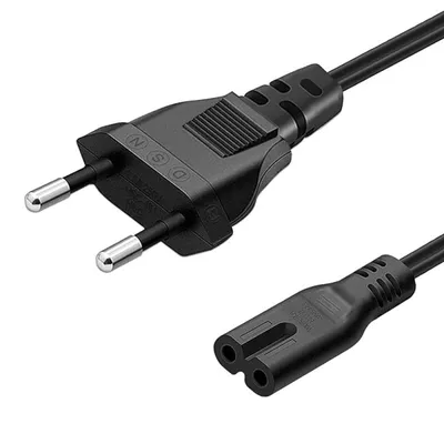 Cradia Notebook-Stromkabel, 2-polig, IEC 320-C7, 1,5 m, Schwarz