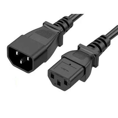 Cradia Stromverlängerungskabel SFO IEC C14 M - C13 H 0,6 m Schwarz