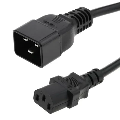 Cradia Externes Stromverlängerungskabel IEC60320 C19H – C20M 1,2 m Schwarz