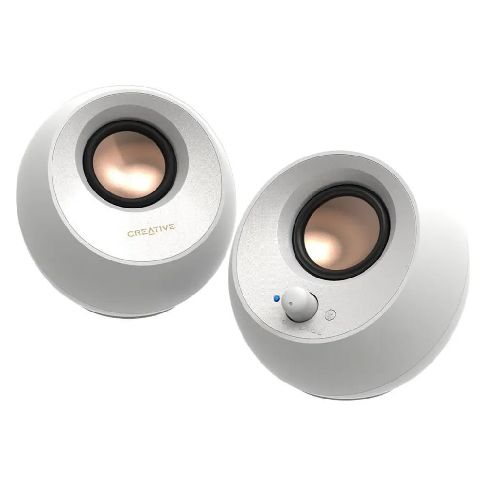 Creative Stereo 2.0 USB-C Bluetooth 10W Lautsprecher Weiß für PC und Mobilgeräte