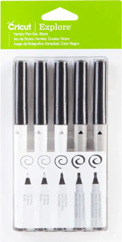 Cricut Explore / Maker Multi-size Pen Set 5er-Pack - Schwarz