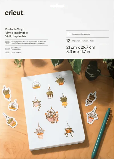 Cricut Bedruckbares Vinyl Transparent A4 (12 Blatt)