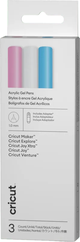 Cricut Acryl-Gelstifte 1,0 mm (3er-Set) + Adapter